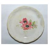 Pink poppy blossoms butter pat, unmarked