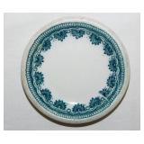 Teal floral transferware chunky diner hotel
