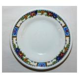 Floral geometric porcelain butter pat, unmarked