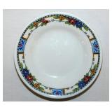 Floral geometric porcelain butter pat, unmarked