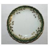 Gilded floral porcelain butter pat, unmarked