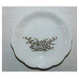 Brown floral transferware butter pat, unmarked
