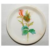 Abstract pink rosebud porcelain butter pat,