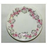 Pink floral garland porcelain butter pat, unmarked