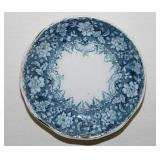 Blue floral transferware ironstone butter pat