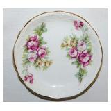 Pink roses transferware gilded porcelain