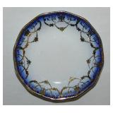 Gilded flow blue porcelain butter pat