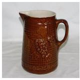 UHL Pottery brown glazed lattice & grape cluster