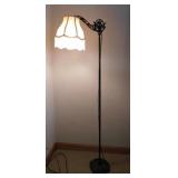 Antique twisted wrought iron floor lamp w/