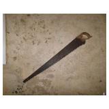 Antique primitive wood saw, 46" long