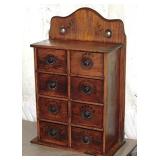 Antique walnut 8 drawer spice cabinet,
