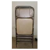 4 vintage Sears metal folding chairs, vinyl seats