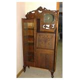 Antique tiger oak drop front secretary & bookcase