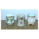 3 antique porcelain toothpick holders