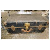 Antique flat top steamer trunk, 30" x 15.5" x 12"