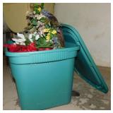 Sterilite 18 gal. storage tote w/ faux floral