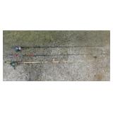 3 fishing rods & 2 reels: