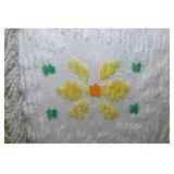 Vintage yellow daisies chenille bedspread w/