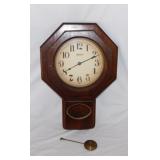 Walnut Linden wall clock, 22" tall,