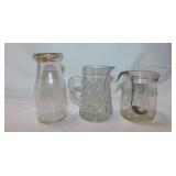 3 vintage glass dairy bottles: Detroit Creamery