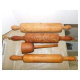 Vintage wooden primitive kitchen tools: