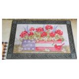Rubber welcome mat w/ holiday inserts