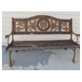 Cast iron & wood park bench