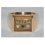 10K yellow gold Teepak service years ring w/