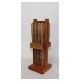 Vintage Regent Sheffield wooden knife block w/