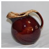 Hull Pottery brown drip glaze pitcher w/ ice lip,