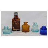 Antique glass ink bottles - Cointreau orange