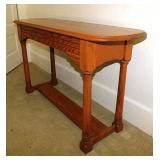 Oak hallway foyer sofa table, 47" x 15" x 27"