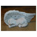2 resin memorial garden statues: Solar puppy dog