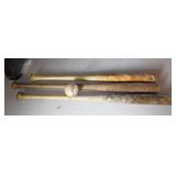 3 wooden baseball bats: 2 Louisville Sluggers,