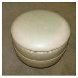 Rolling vinyl storage ottoman footstool, 17"
