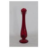Fenton Strawberry ruby red glass bud vase -