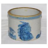 Antique Sleepy Eye butter crock, 6.5" diam. x 5"