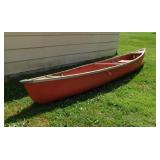 Fiberglass canoe