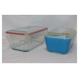 Pyrex: 1945 primary blue refrigerator dish w/ lid