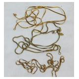 Three 14K yellow gold chain necklaces,