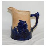 Antique Sleepy Eye crock pitcher, 7" tall