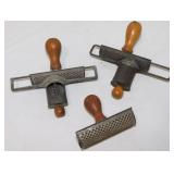 Three 1891 Edgar Manufacturing Co. nutmeg graters