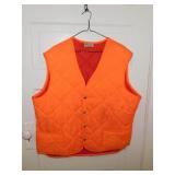 Blaze orange quilted hunting vest, size XL -