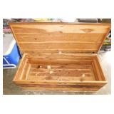 Antique red cedar blanket storage chest