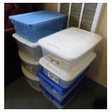 8 storage tote boxes w/ lids