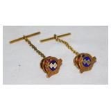 Two 10K yellow gold Teepak service years pins,