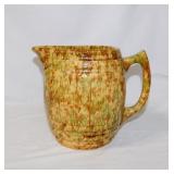 Morton Pottery Woodland spongeware barrel crock