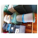 6 small storage totes w/ lids