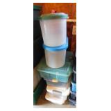 6 small storage totes w/ lids