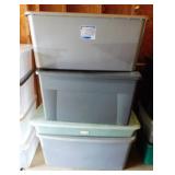 3 Sterlite 50 gallon storage totes w/ lids -